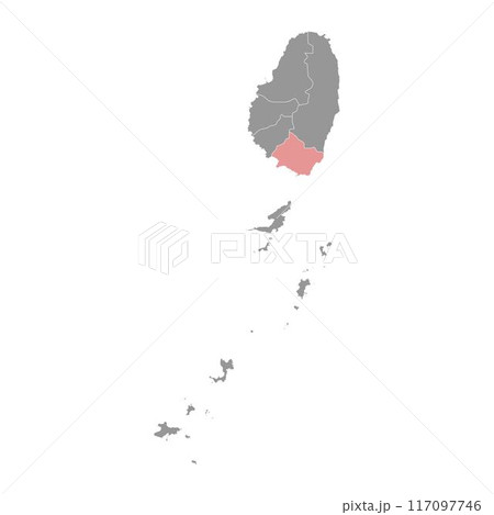 Saint George Parish map, administrative division of Saint Vincent and the Grenadines. Vector illustration. 117097746