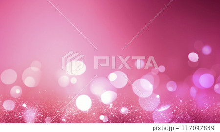 Pink holiday background with Christmas transparent spots glare and shine glitter. New year design Pink holiday background with Christmas transparent spots glare and shine glitter. New year design 117097839