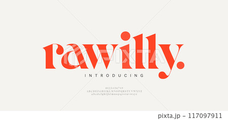 Elegant alphabet letters font logo classic minimal fashion designs. Typography modern sans fonts and number for logo brand. vector illustration Elegant alphabet letters font logo classic minimal fashion designs. Typography modern sans fonts and number for logo brand. vector illustration 117097911