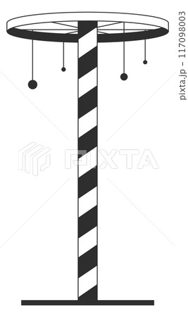Festival pole black icon. Decorative funfair maypole 117098003