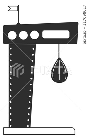 Strength attraction black icon. Festival funfair game 117098017