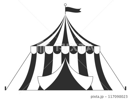 Circus tent black icon. Festival symbol. Funfair sign Circus tent black icon. Festival symbol. Funfair sign 117098023