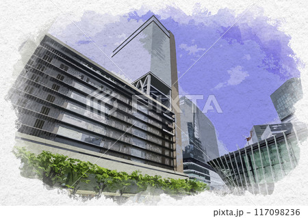 水彩画風 梅田 JR大阪駅 大阪府大阪市 水彩画風 梅田 JR大阪駅 大阪府大阪市 117098236