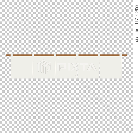 生成り色のシンプルな暖簾 117100955