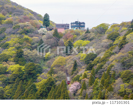 筑波山頂駅と筑波山コマ展望台（茨城県） 117101301