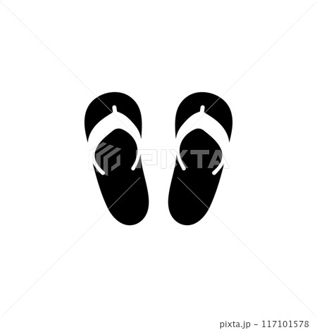 Stylish black flip-flop icon, perfect for summer and beach themes Stylish black flip-flop icon, perfect for summer and beach themes 117101578