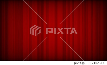 赤い幕　ステージ　劇場　背景　イラスト 117102314