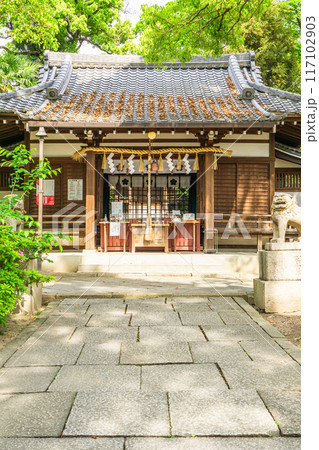 大阪市天王寺区逢阪(真田幸村終焉の地) 安居神社(安居天満宮)拝殿 大阪市天王寺区逢阪(真田幸村終焉の地) 安居神社(安居天満宮)拝殿 117102903