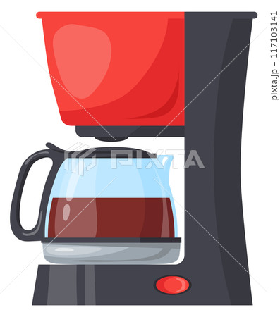 Drip espresso machine cartoon icon. Coffee maker 117103141
