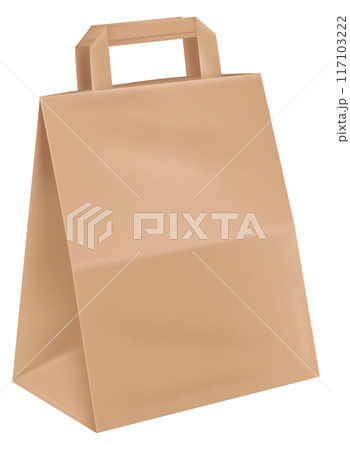 Shopping bag blank mockup. Craft paper package 117103222