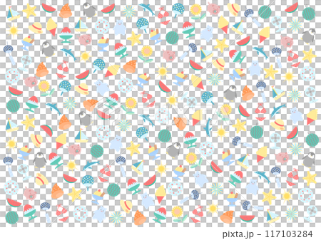 Colorful summer icon background pattern illustration Colorful summer icon background pattern illustration 117103284