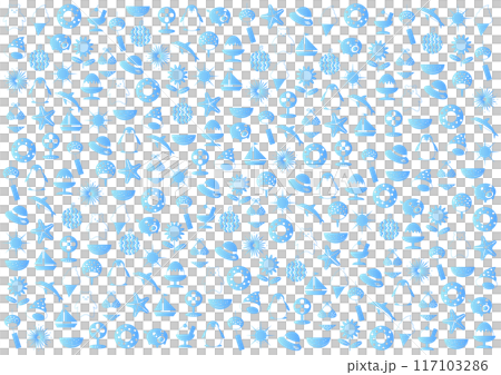 Blue summer icon background pattern illustration 117103286