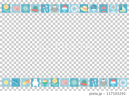 Colorful summer icon frame illustration 117103291