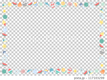 Colorful summer icon frame illustration 117103299