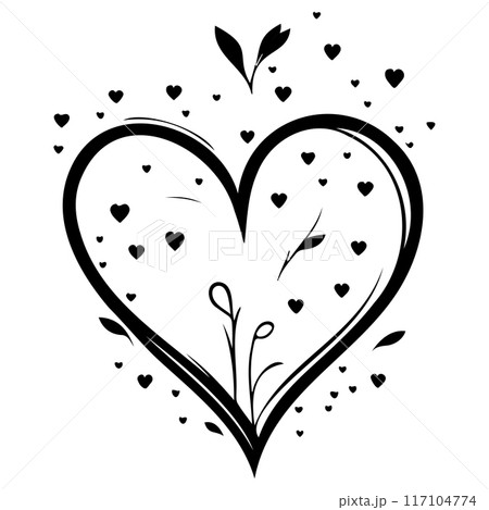 love heart doodle valentine illustration sketch draw black love heart doodle valentine illustration sketch draw black 117104774