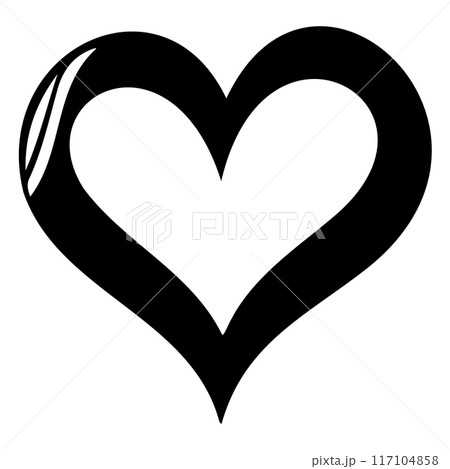 love heart doodle valentine illustration sketch draw black 117104858
