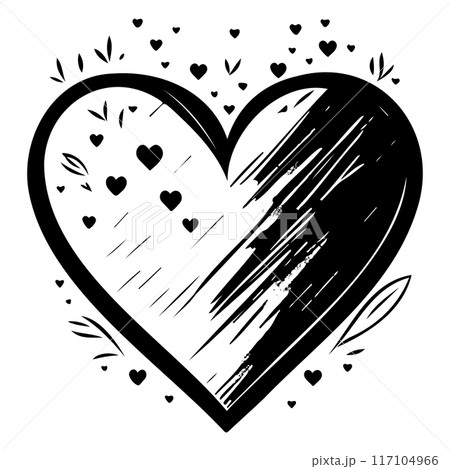 love heart doodle valentine illustration sketch draw black love heart doodle valentine illustration sketch draw black 117104966