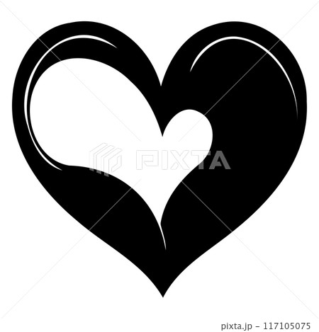 love heart doodle valentine illustration sketch draw black 117105075