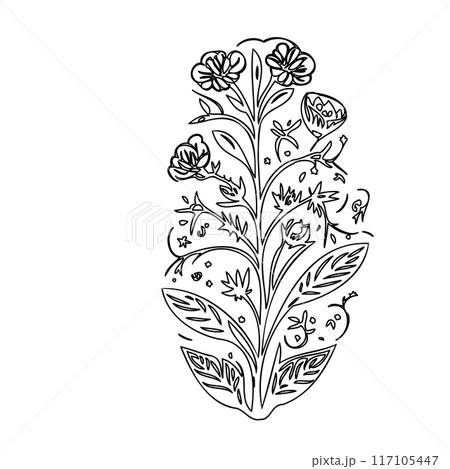 flower plant outline illustration sketch  117105447