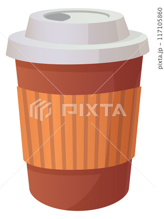 Takeaway cup cartoon icon. Coffee hot drink 117105860