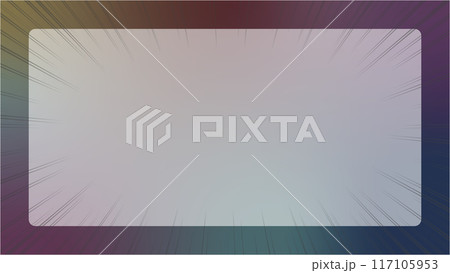 ダークなカラーのグラデーションの背景に集中線のフレーム - ショック･ハズレのイメージ - 16:9 117105953