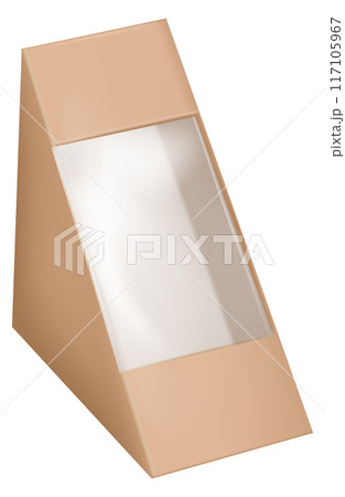 Triangle paper package mockup. Realistic cardboard pack 117105967