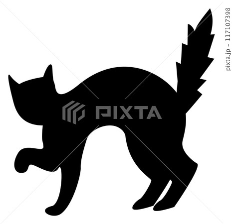 Back cat silhouette. Scary animal shape icon 117107398