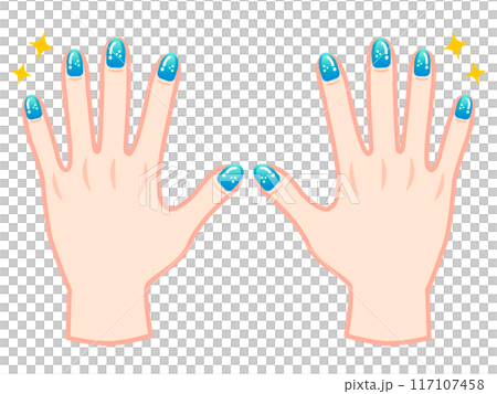 指甲和手的美甲插畫素材2 117107458