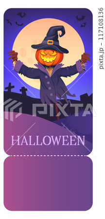 Halloween pass. Holiday promo invite coupon template Halloween pass. Holiday promo invite coupon template 117108136