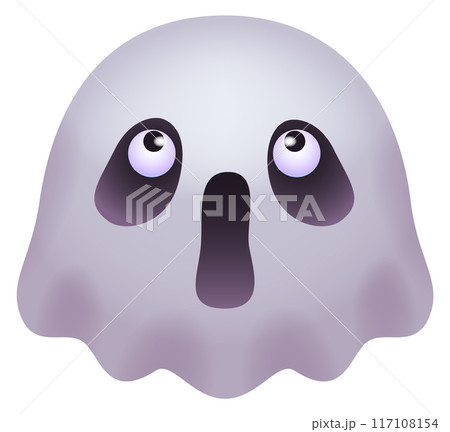 Ghost head cartoon icon. Spooky spirit face 117108154