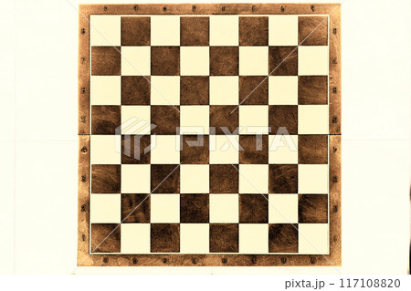 Mental thinking.Brown wooden chessboard on a white background Mental thinking.Brown wooden chessboard on a white background 117108820