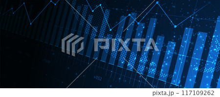 Financial technology and business analysis background. Virtual big data science illustration. Financial technology and business analysis background. Virtual big data science illustration. 117109262