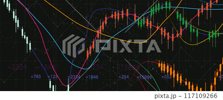 Financial technology and business analysis background. Virtual big data science illustration. 117109266