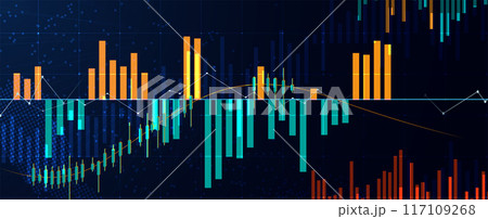 Financial technology and business analysis background. Virtual big data science illustration. 117109268