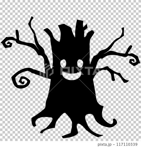 ハロウィーン用の木のおばけのベクターイラスト ハロウィーン用の木のおばけのベクターイラスト 117110339