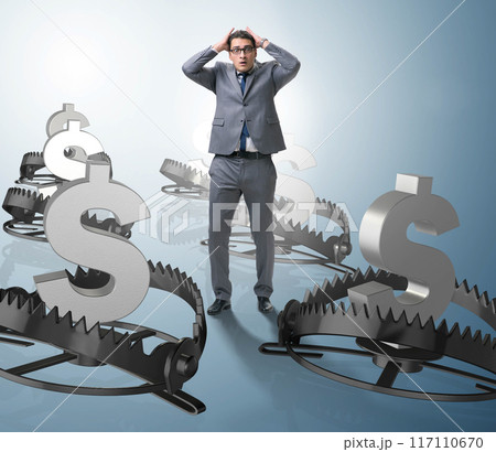 Businessman being trapped by dollar 117110670