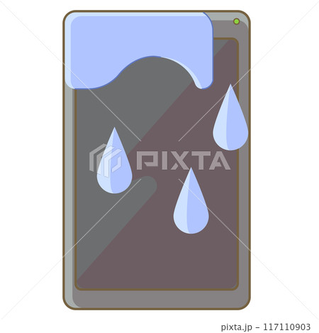水に濡れて故障したスマートフォン 117110903