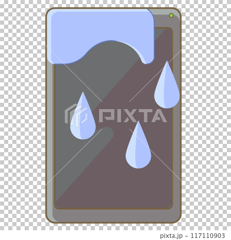 水に濡れて故障したスマートフォン 117110903