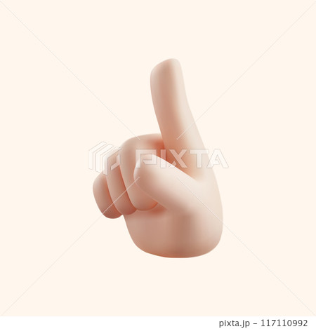 3d rendering of a human hand isolated on a white background. Realistic 3d vector illustration 3d rendering of a human hand isolated on a white background. Realistic 3d vector illustration 117110992