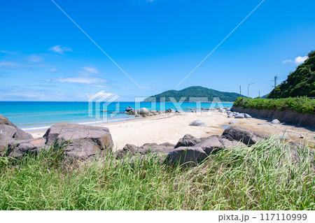 海岸沿いから眺める夏の景色 117110999