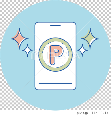 Icon 3 colors 〇 Point activity Smartphone and points Icon 3 colors 〇 Point activity Smartphone and points 117111213