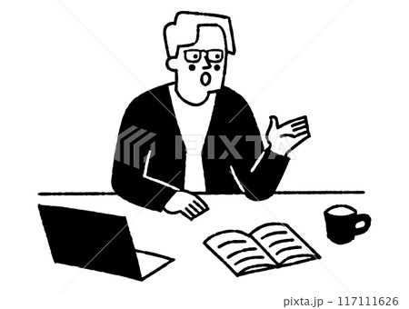 会社で部下に話をする上司_2 117111626