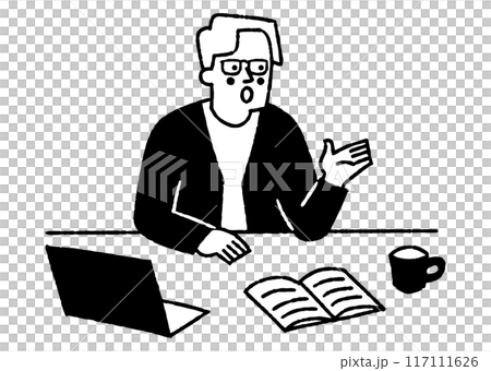 会社で部下に話をする上司_2 117111626