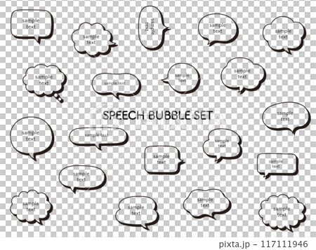 Vector illustration set of simple speech bubbles with shadows Speech bubble Frame Border 3D Decoration 117111946
