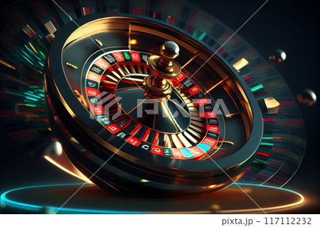 high contrast image of casino roulette in motionのイラスト素材 [117112232] - PIXTA