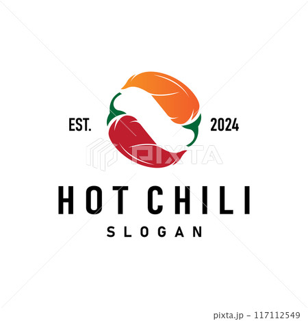 chili logo design illustration template garden plant results as food ingredients hot chili 117112549