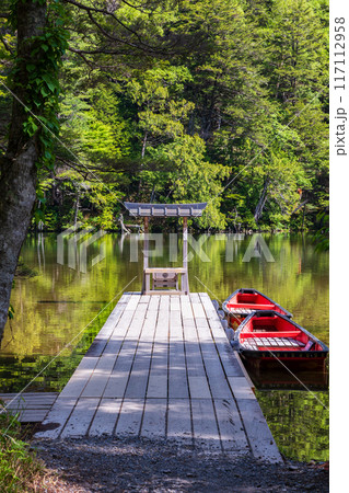 日本屈指の山岳リゾート　新緑の上高地　明神池 117112958