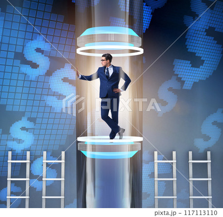 Businessman getting promotion in financial concept 117113110