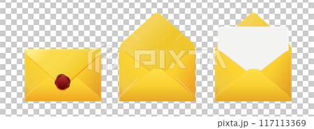 黃色信封/邀請卡插圖 117113369