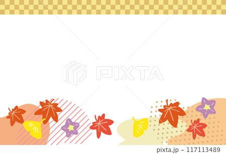 秋 紅葉おしゃれ背景イラスト 秋 紅葉おしゃれ背景イラスト 117113489